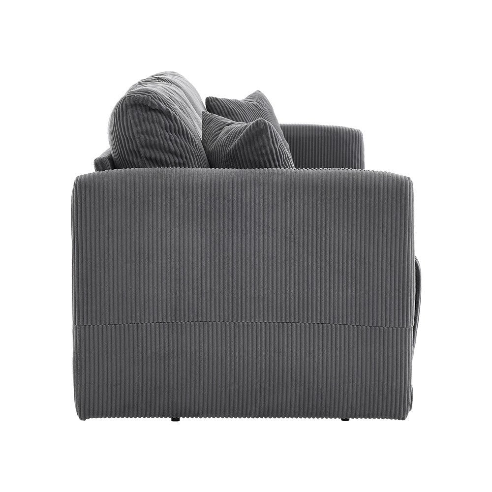 Divano letto ¨C Minimal ¨C tessuto grigio, estraibile 2 posti 140x200cm