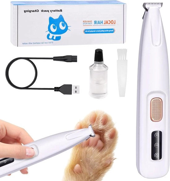 Trimmer professionale per il pettingiolese elettrico con lampada LED per il taglio di capelli di animali domestici con lunghezza e testa di pelo riccio.