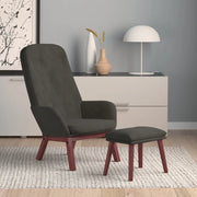 Poltrona Relax con Poggiapiedi Grigio Scuro in Velluto cod mxl 32652