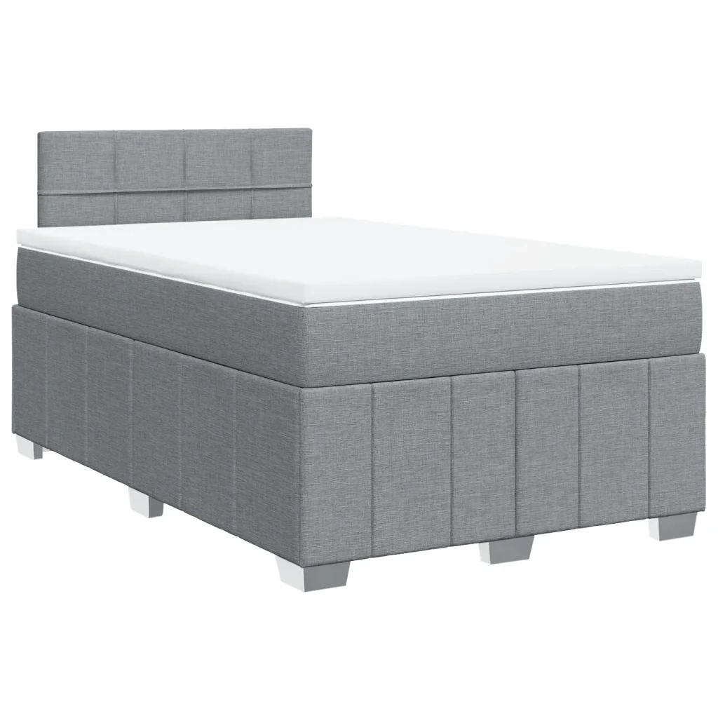 Giroletto a Molle con Materasso Grigio Chiaro 120x190cm Tessuto