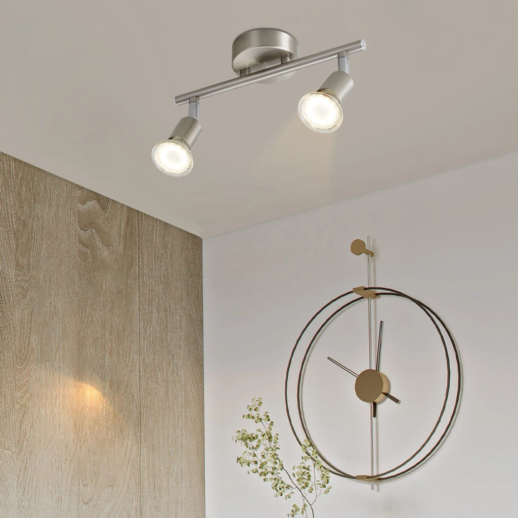 ZMH Faretto da soffitto moderno in metallo GU10 nero a 2 fiamme