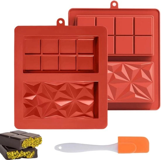 Forme di cioccolato in silicone - 2 stili - forma di cioccolato con spatola - per budino, bonbon, caramella