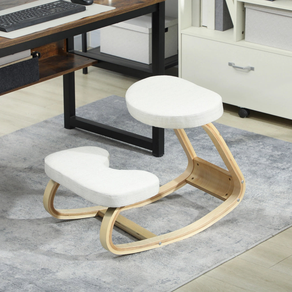 Sedia ergonomica da ginocchio in legno ¨C zephmum ¨C crema