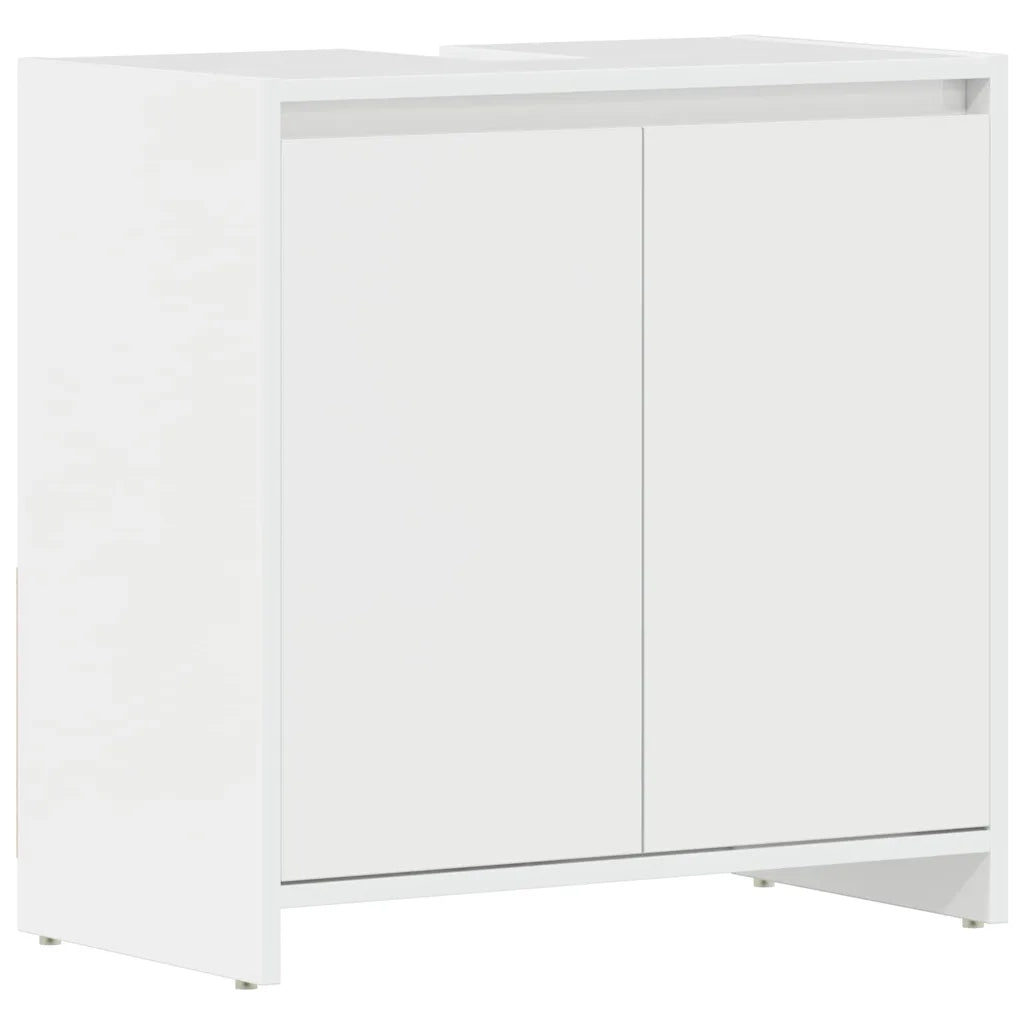 Mobile da Bagno Bianco Lucido 60x33x61 cm in Legno Multistrato 802648