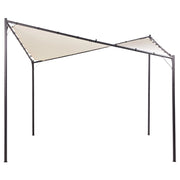 Gazebo da giardino con struttura in metallo e tessuto beige 300 x 300 cm pergola esterno terrazzo