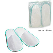 Trade Shop - 100 Pz Ciabatte Pantofole Ciabattine Tnt Monouso Modello Chiuso Estetista Spa -