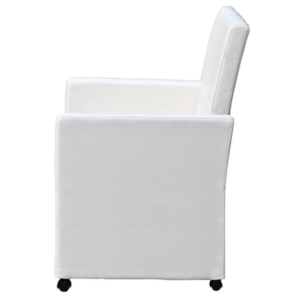 Sedie da Pranzo 2 pz Bianche in Similpelle cod mxl 53133
