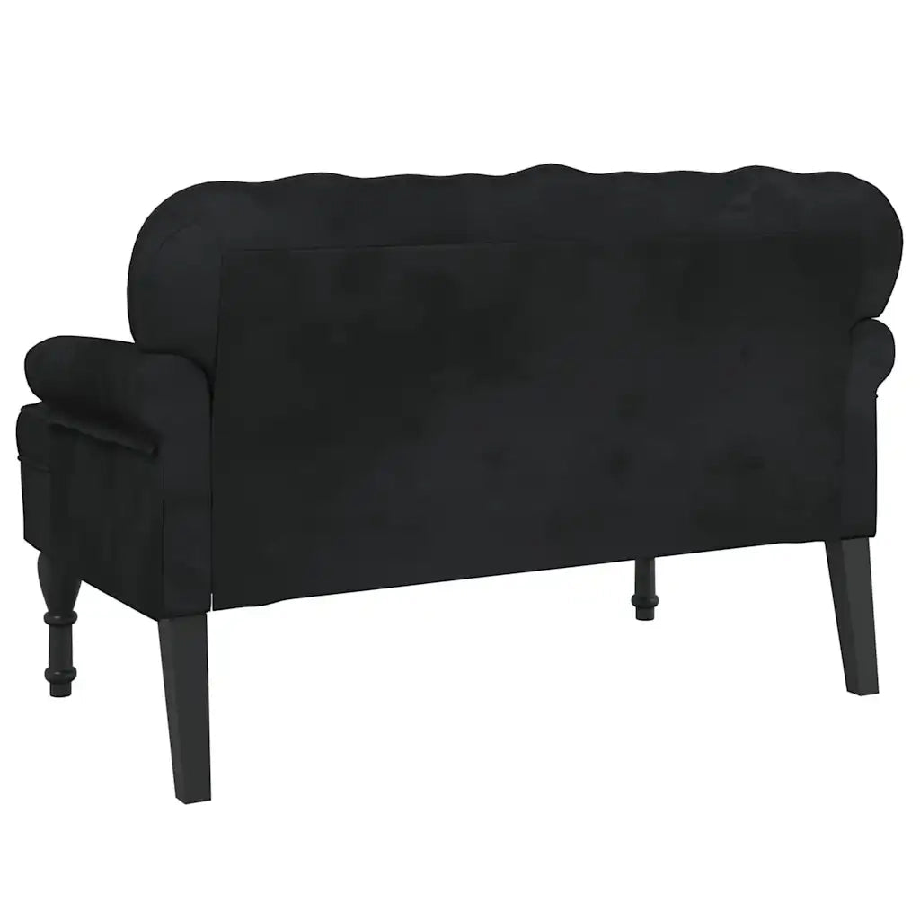 Panca con schienale nera 119,5x64,5x75 cm in velluto CFW8311113