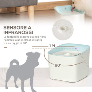 Fontanella per Cani e Gatti Automatico 3 Litri in ABS Blu e Bianco