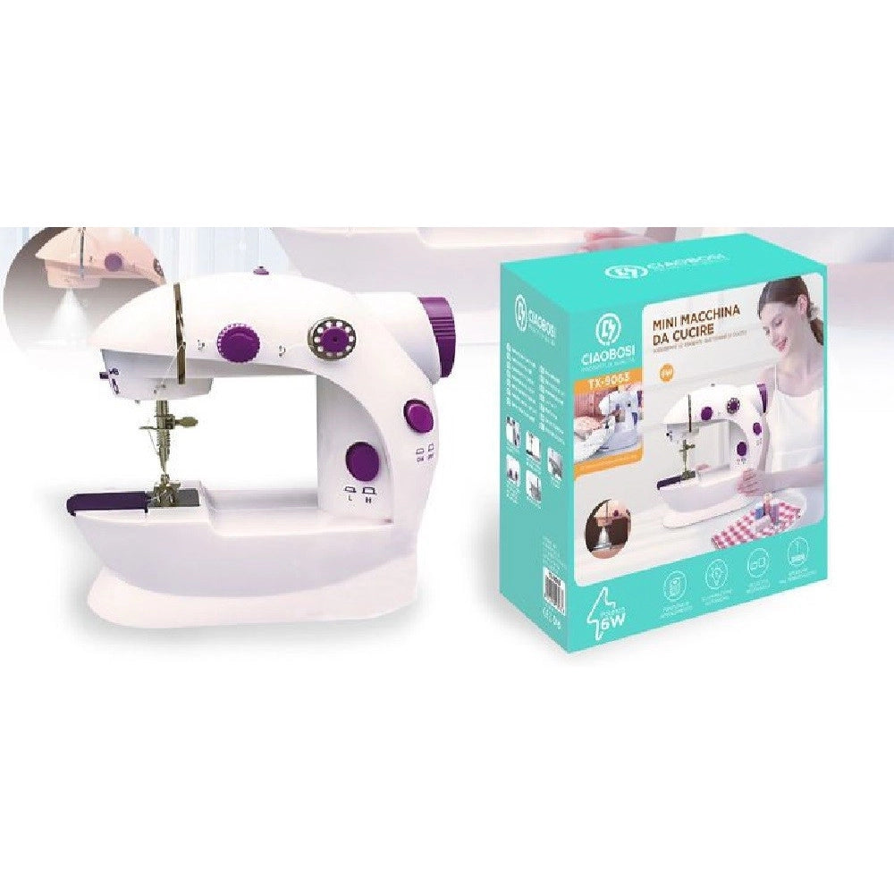 Trade Shop - Mini Macchina Da Cucire Portatile Cucito 6 Watt Tx-9063 Elettrica Con 2 Velocità -