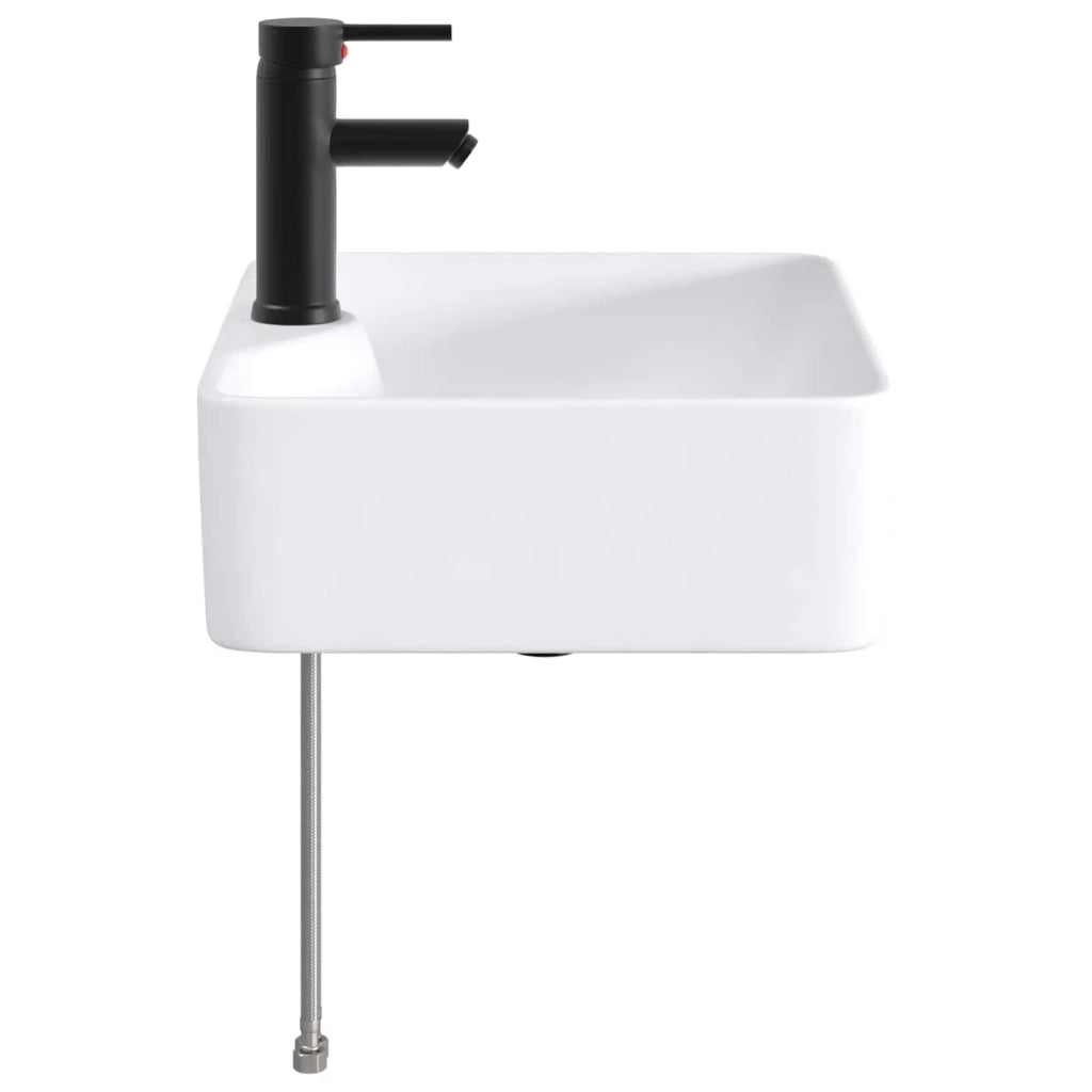 Lavabo da bagno Nero Opaco 48,5 x 37,5 x 13 cm Metallo
