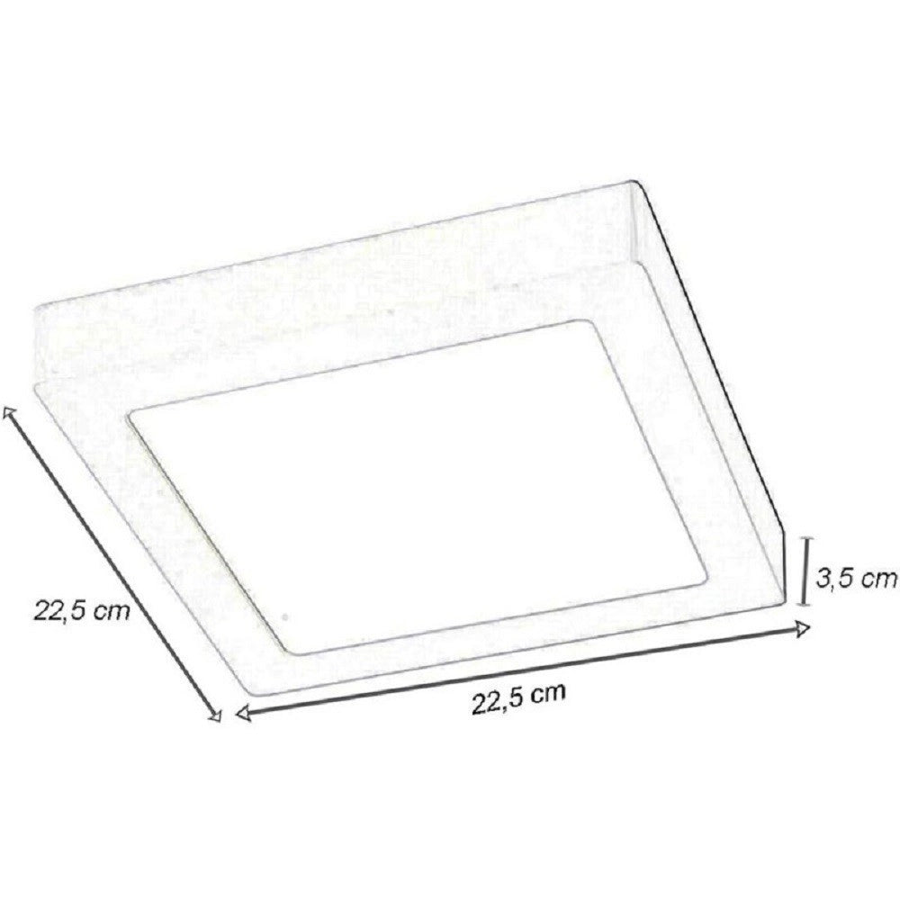 Trade Shop - Plafoniera Pannello Led Quadrato 18 Watt Cct Tre Colorazione Di Luce P225b-q3c -