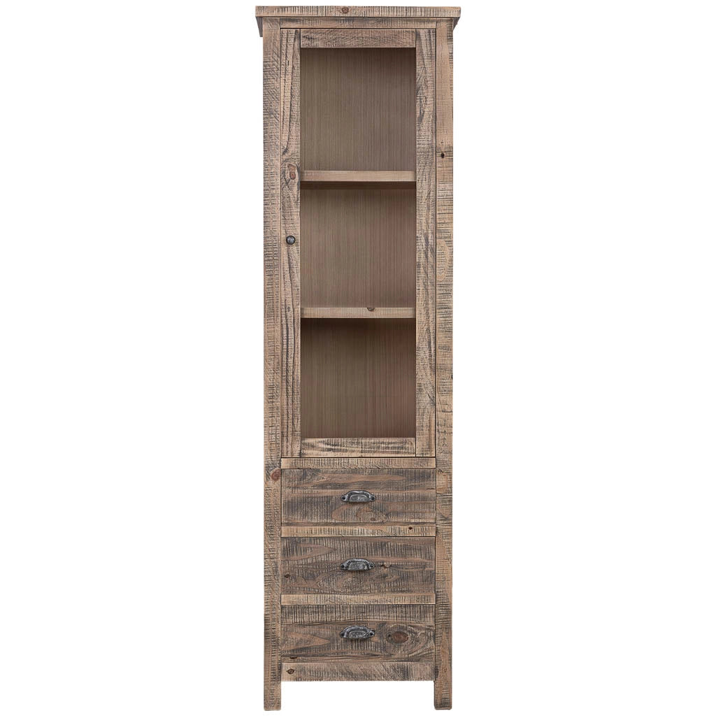 Vetrina in legno marrone con un'anta 58x40x200h cm