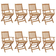 Sedie da Giardino Pieghevoli 8 pz con Cuscini Massello Acacia cod mxl 8478