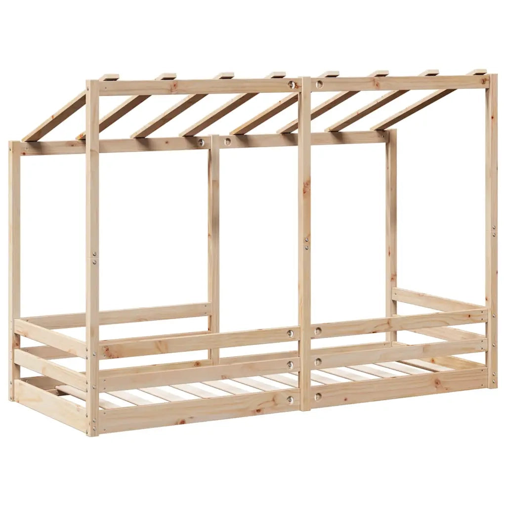 Letto per Bambini con Tetto 90x190 cm in Legno Massello di Pino