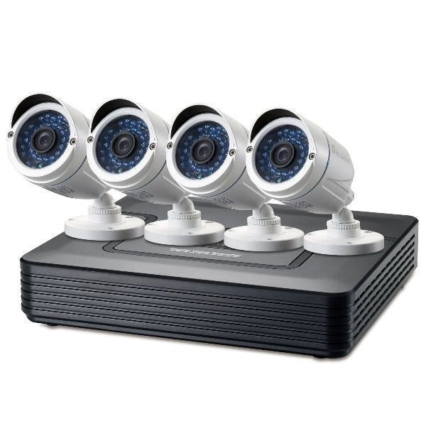 LevelOne DSK-8001 Kit Videosorveglianza Cablato 8 Canali DVR 4 Telecamere Bullet IP66 Visione Notturna 30 m H.264 HDD 6 TB colore Nero Bianco
