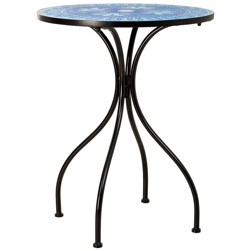 Set tavolo e 2 sedie in metallo, 60x60x75h cm, 38x46x90h cm