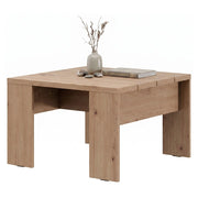 Magre, Tavolino da Salotto Forma Quadrato, 67x67x43h cm Marrone Rovere Nodi