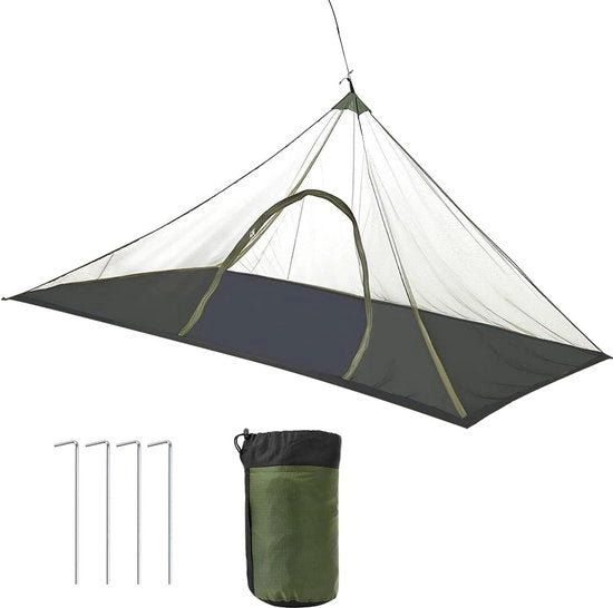 Tenda da Campeggio con Cerniera a Sferza - Tenda da Campeggio Verde con Protezione Extra