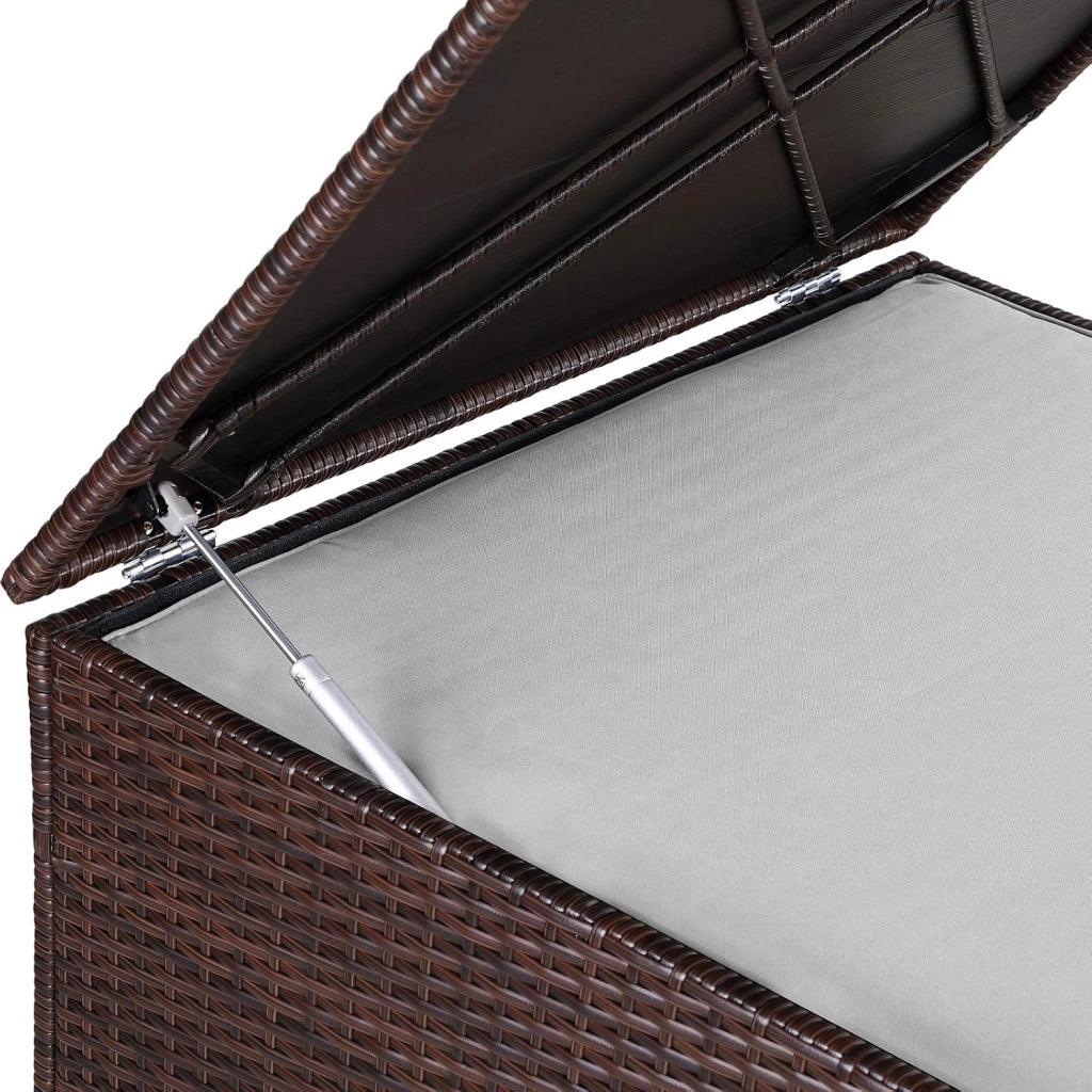 ® Baule da Giardino 318 L Impermeabile 75x75x70cm Contenitore Esterno Polyrattan Marrone