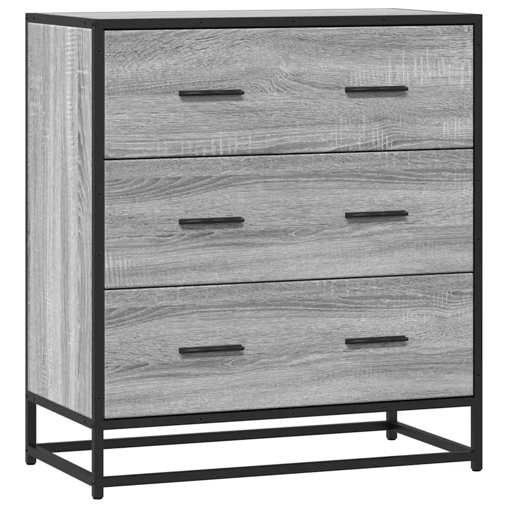 Credenza Grigio Sonoma 68x35x76 cm in Truciolato e Metallo 848972