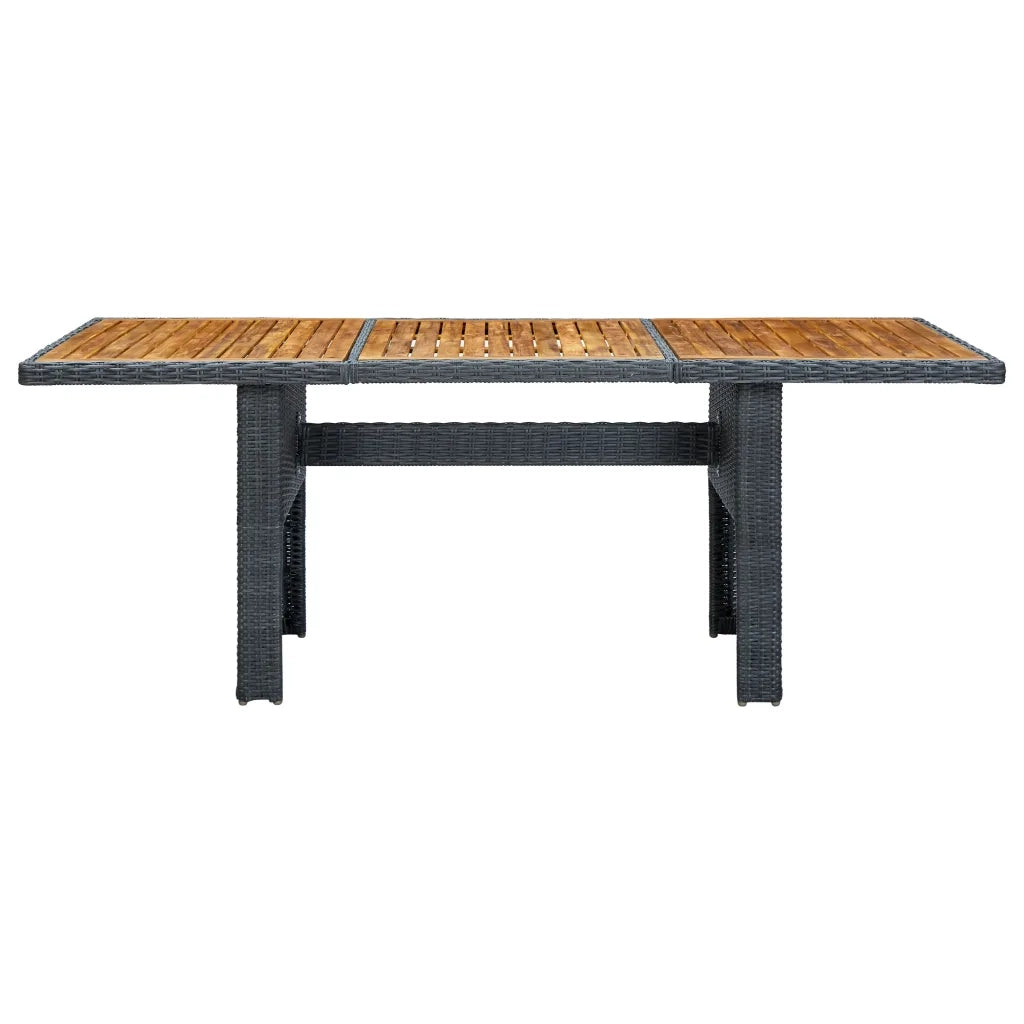Set da Pranzo da Giardino 9pz e Cuscini Polyrattan Grigio Scuro cod mxl 48735