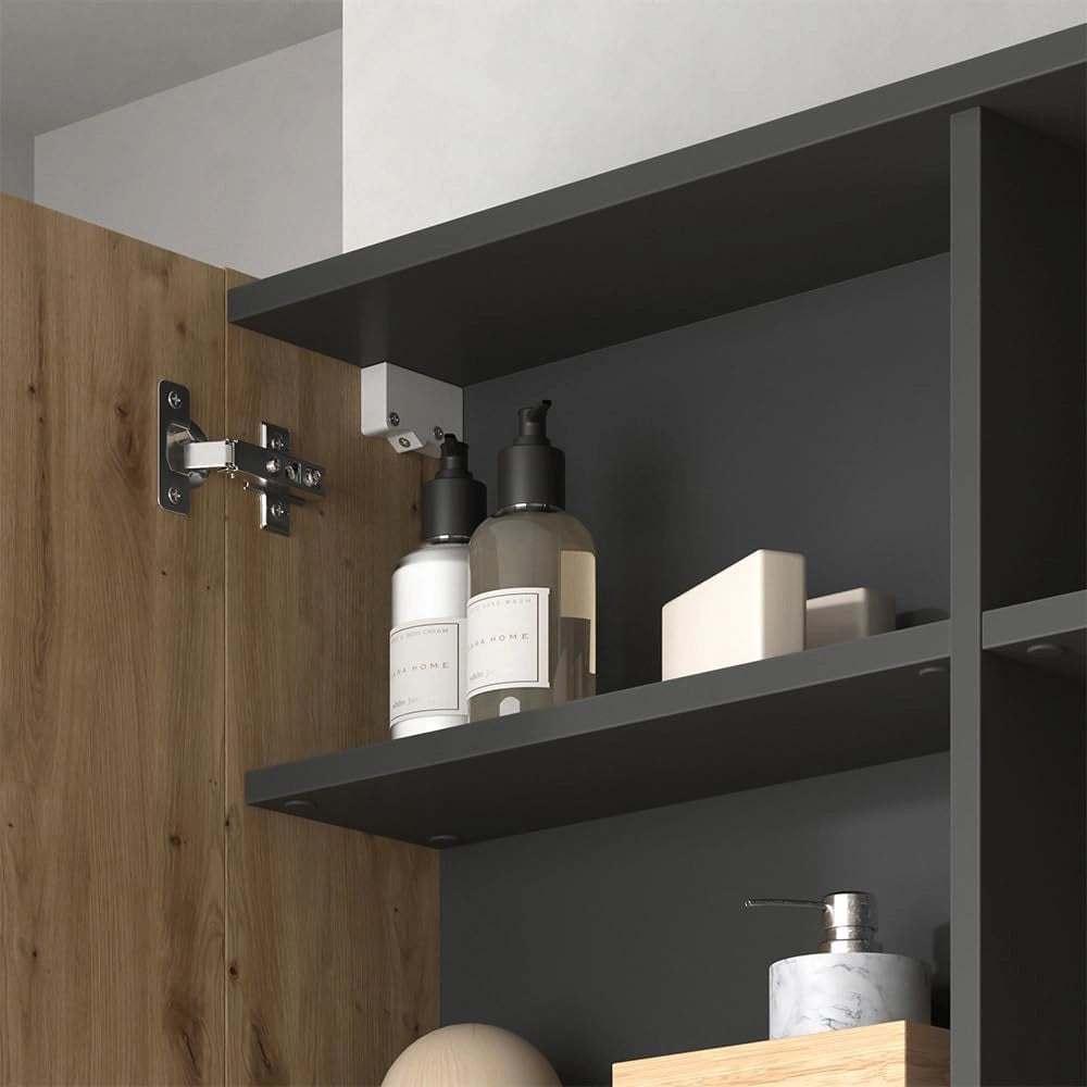 Specchio contenitore bagno Edelin, Artigiano, 100 x 75 cm con ripiani