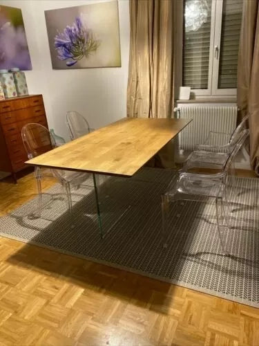 Tavolo fisso in rovere massello nodato spessore 4 cm. misura l.180 p.90 h.75 (1666) - Mobili 2G