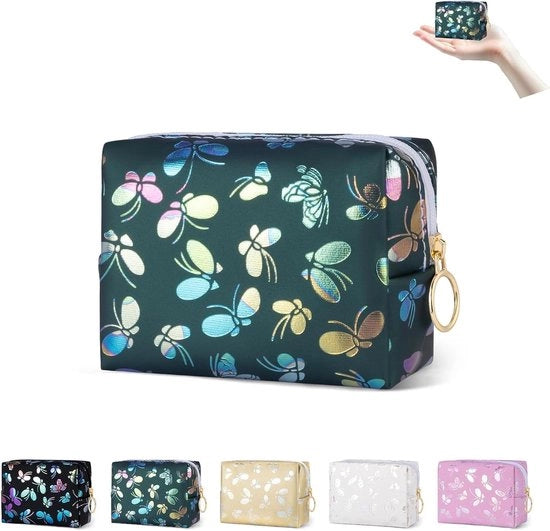 Borsa di pelle PU per donne | Organizzatore di trucco portatile | Borsa di trucco impermeabile | Verde | Idee regalo
