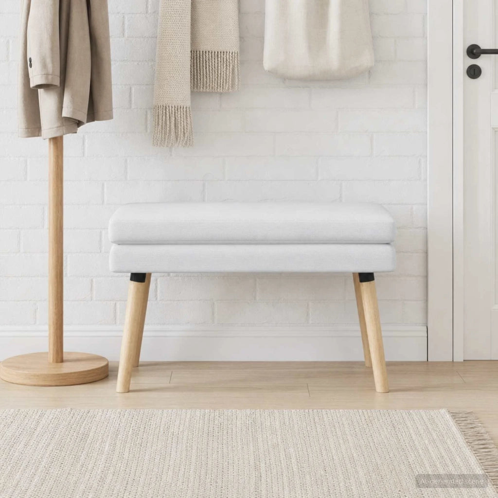 Panchina a doppio strato Bianco 80 x 40 x 47 cm Tessuto 42038442