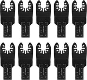 10 Set di Lame di Taglio Oscillanti Universali - Rilascio Rapido in Acciaio di Carbonio Elettrico con Sostituzione di Lame da 10mm (3/8 pollici) 20mm (3/4 pollici) Acciaio per Metallo Legno Plastica (20 mm)