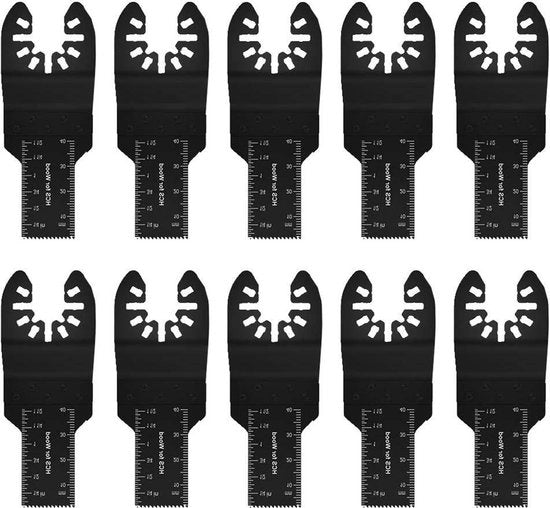 10 Set di Lame di Taglio Oscillanti Universali - Rilascio Rapido in Acciaio di Carbonio Elettrico con Sostituzione di Lame da 10mm (3/8 pollici) 20mm (3/4 pollici) Acciaio per Metallo Legno Plastica (20 mm)