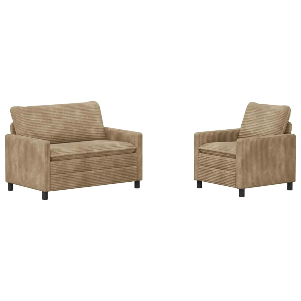 Set di divani 2 pcs Tortora Poliestere