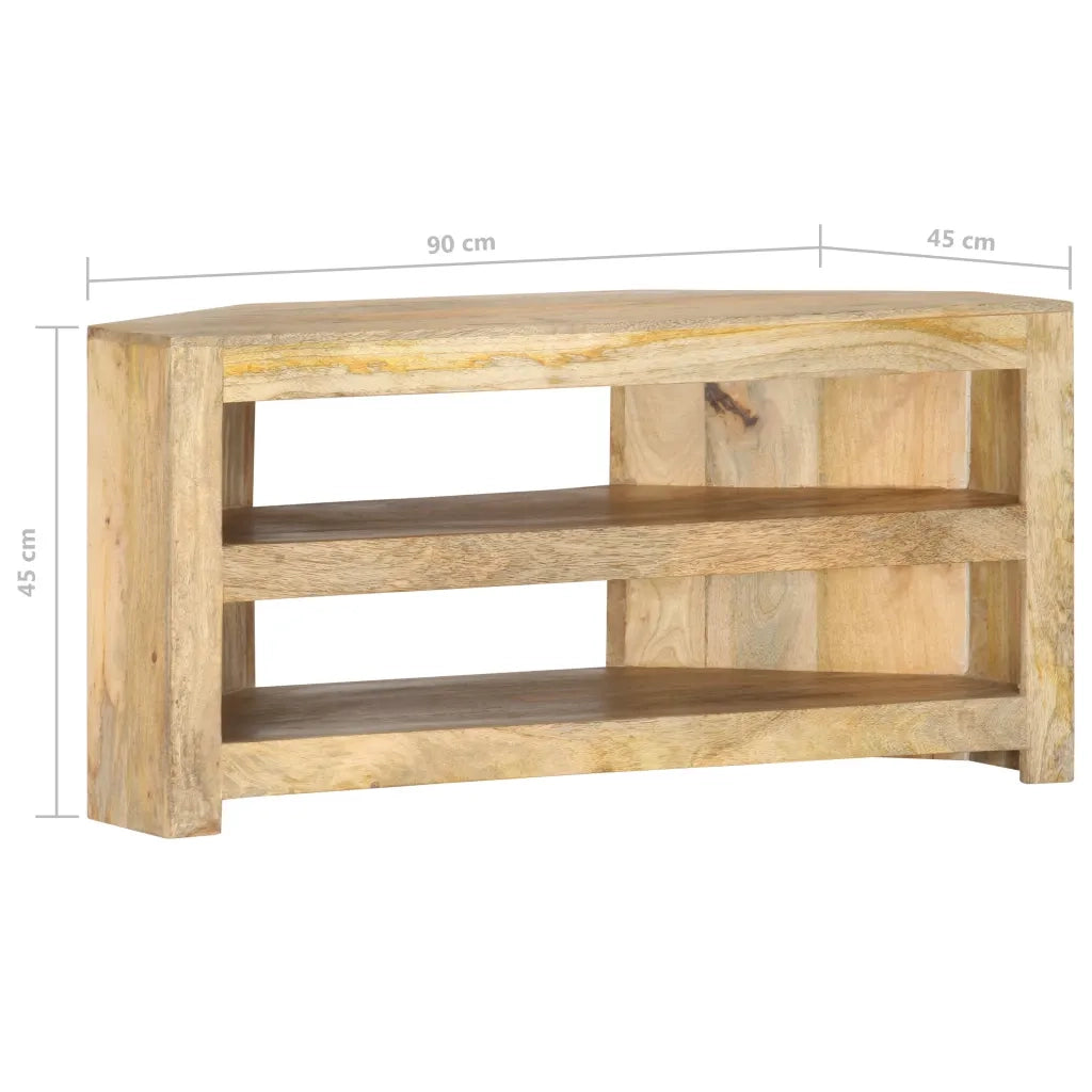 Mobile Porta TV Angolare 90x45x45 cm in Legno Massello di Mango 286382