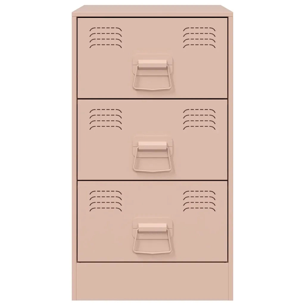 Comodini 2 pz-Set di 2 Tavolino da notte Rosa 34,5x39x62 cm in Acciaio 948538