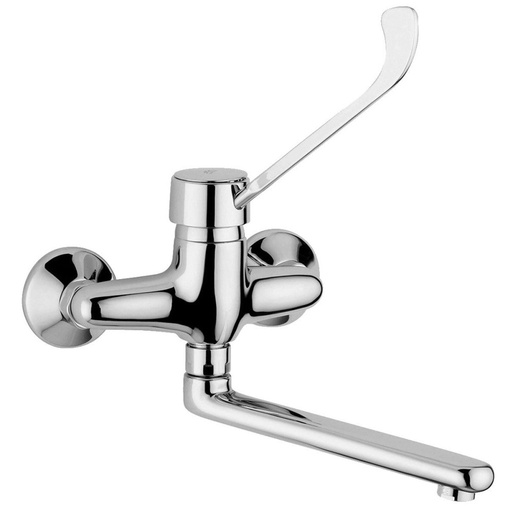 Trade Shop - Rubinetto Miscelatore Lavabo Lavello Cucina Comando A Gomito Leva Lunga Clinica -