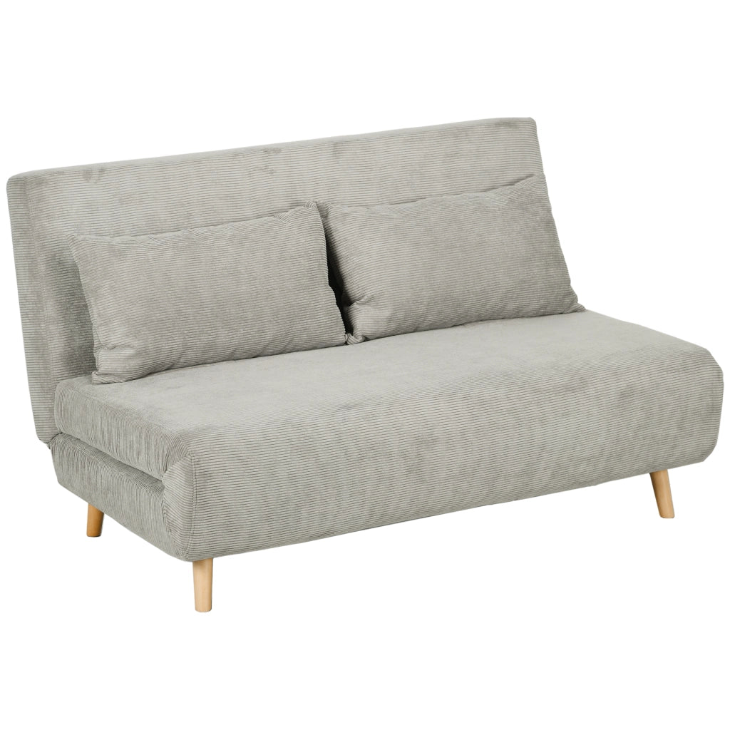 DIVANO LETTO 141x90x81 cm Grigio in poliestere con schienale regolabile