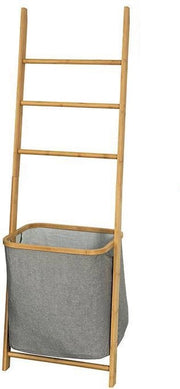 Handdoekenrek a muro con 3 stanghe - Asportabile con sacchetto per lavaggio - In bambù - 44x138x27 cm