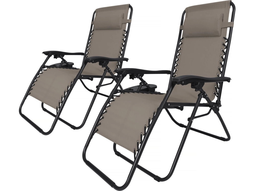 Set di 2 poltrone da giardino reclinabili a gravità zero "Sintra" - Taupe