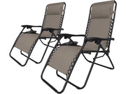 Set di 2 poltrone da giardino reclinabili a gravità zero "Sintra" - Taupe