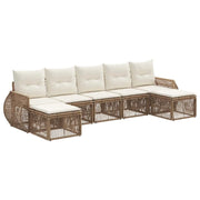 Set Divano da Giardino 7 pcs Beige e Bianco Crema polyrattan 3435504