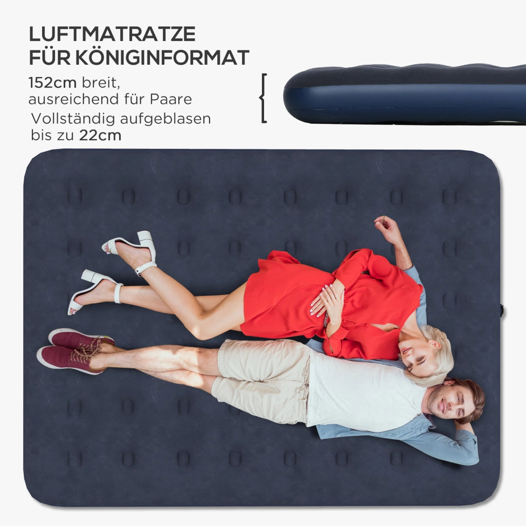Materasso gonfiabile per 2 persone ¨C zephmum ¨C 203x152x22 cm Blu scuro