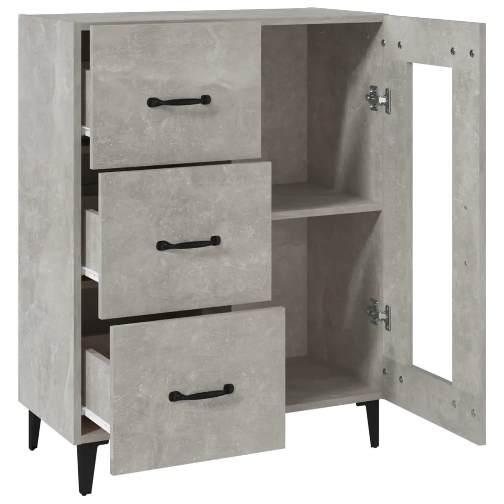 Credenza | Madia | Buffet da pranzo | Armadio da pranzo Grigio Cemento 69,5x34x90 cm in Legno Multistrato