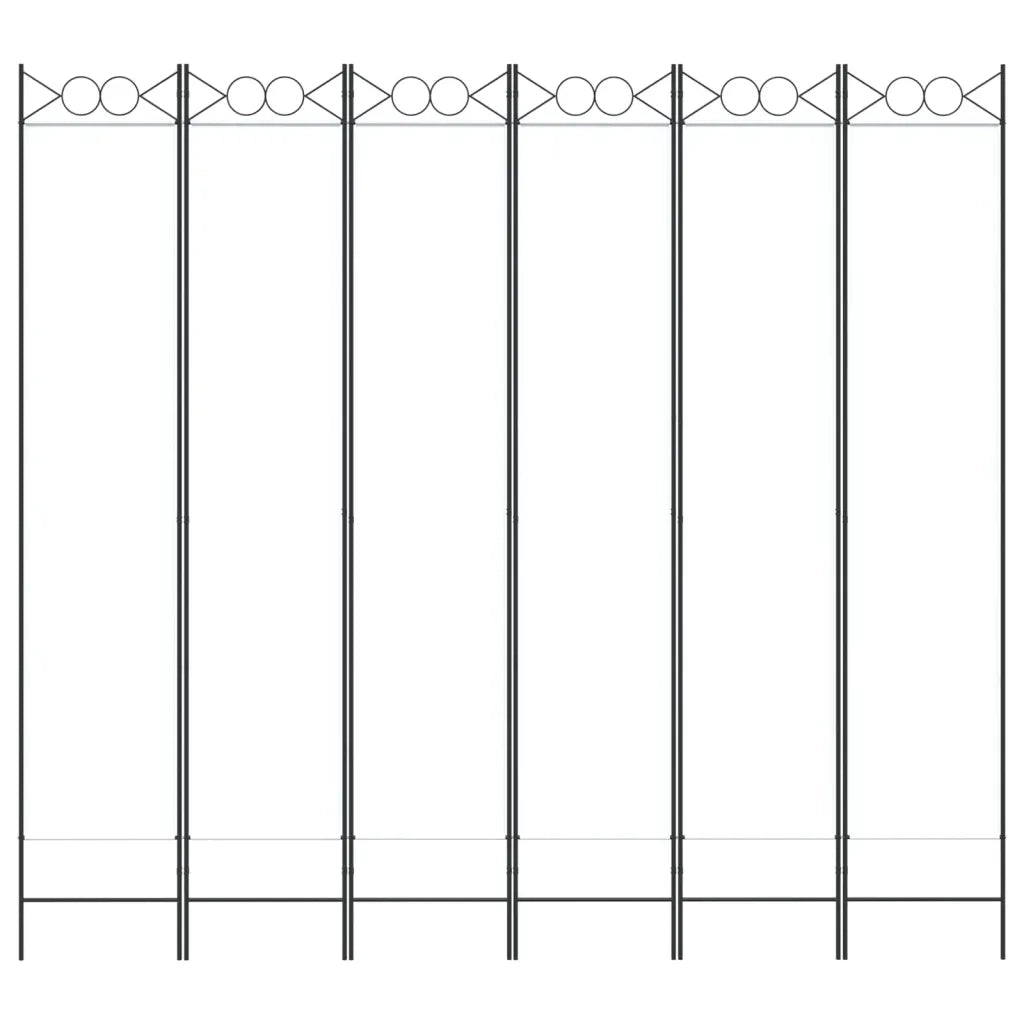Divisorio a 6 Pannelli Bianco 240x200 cm Tessuto 350174