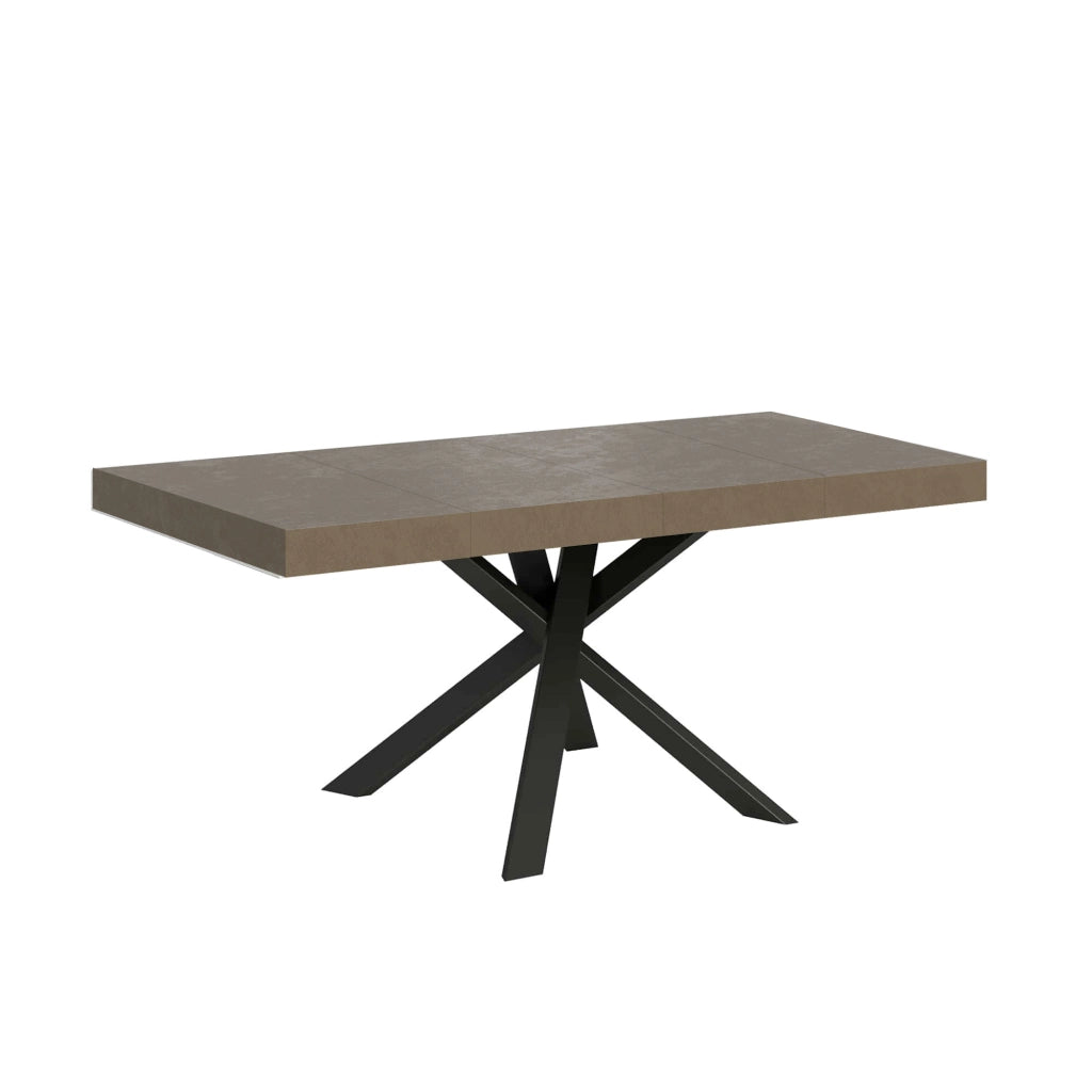 Tavolo allungabile 90x90/194 cm Clerko Premium tortora gambe antracite