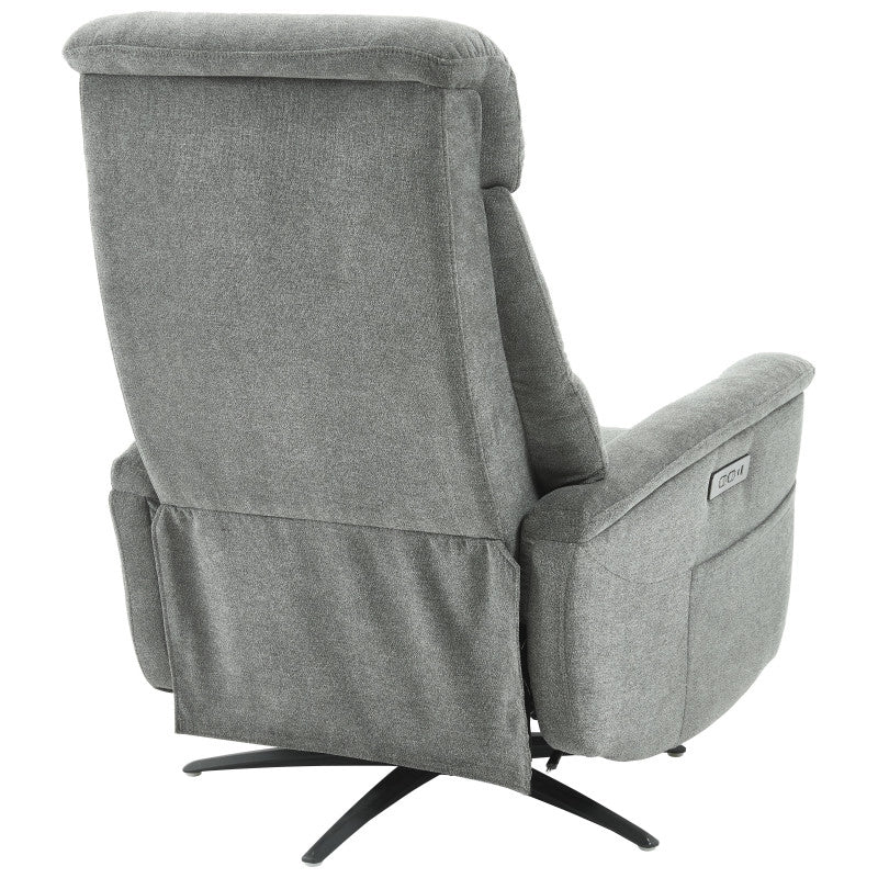 Poltrona Relax Jacquelin In Tessuto Grigio Scuro Gambe Nere