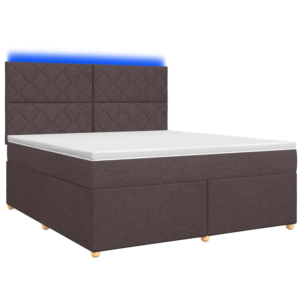 Letto box spring con materasso Marrone Scuro 140 x 200 cm 3455374