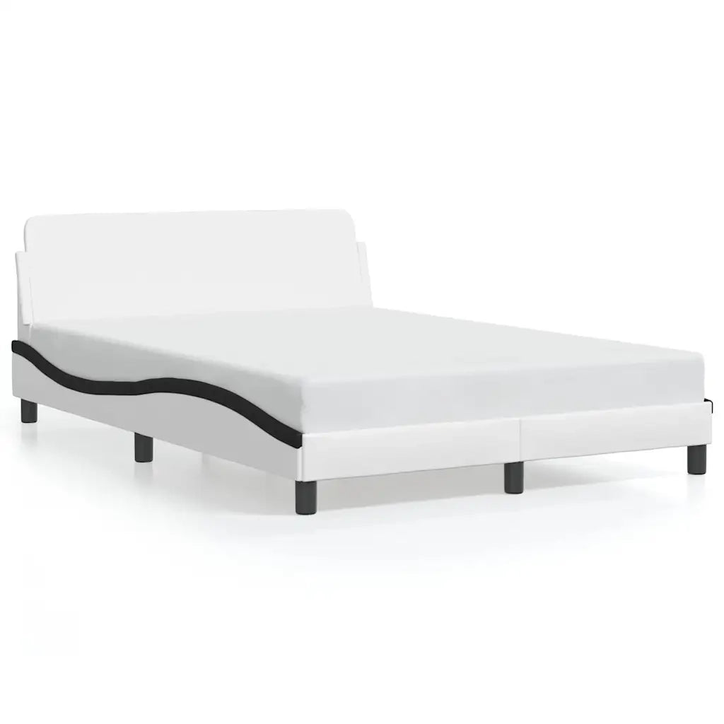 Giroletto-Struttura Letto Dover Nero e Bianco 140x200 cm in Similpelle 716896