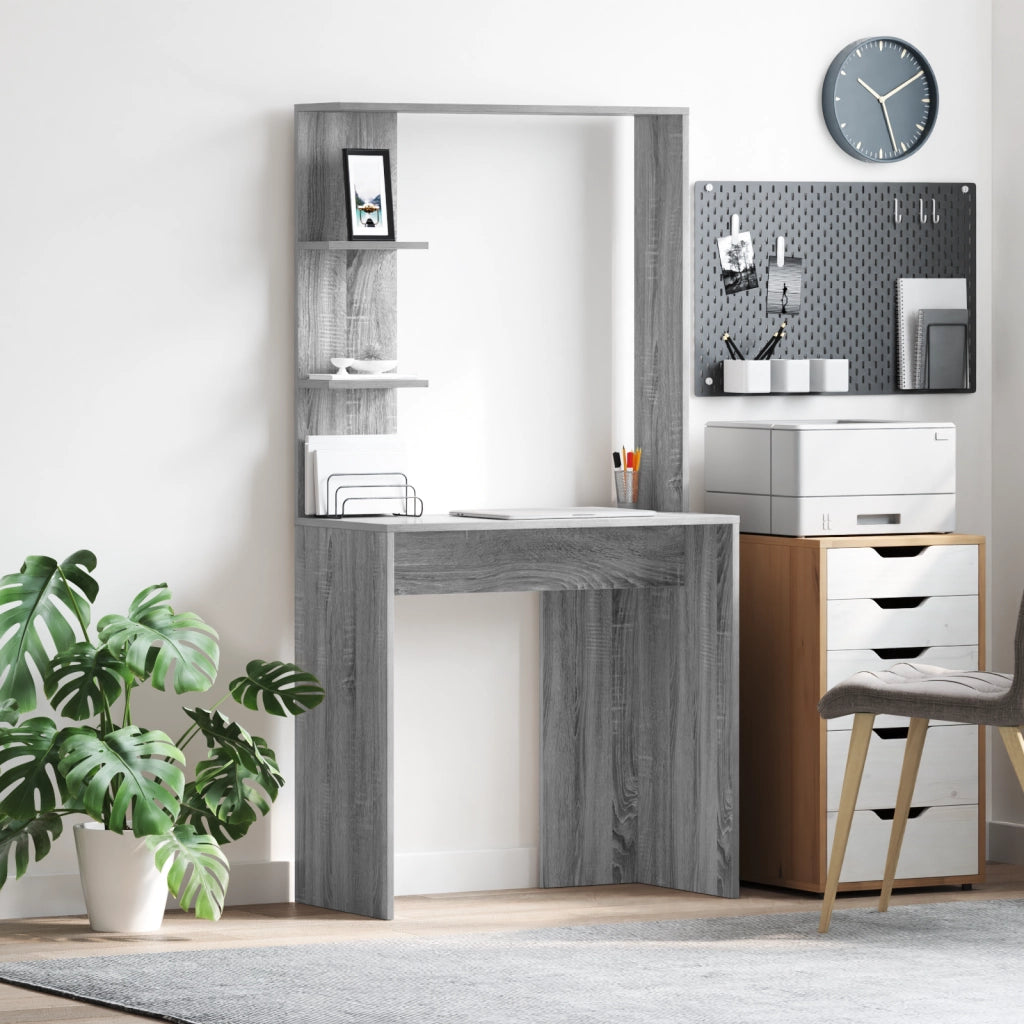 Scrivania Grigia per Computer Grigio Sonoma Legno Ingegnerizzato