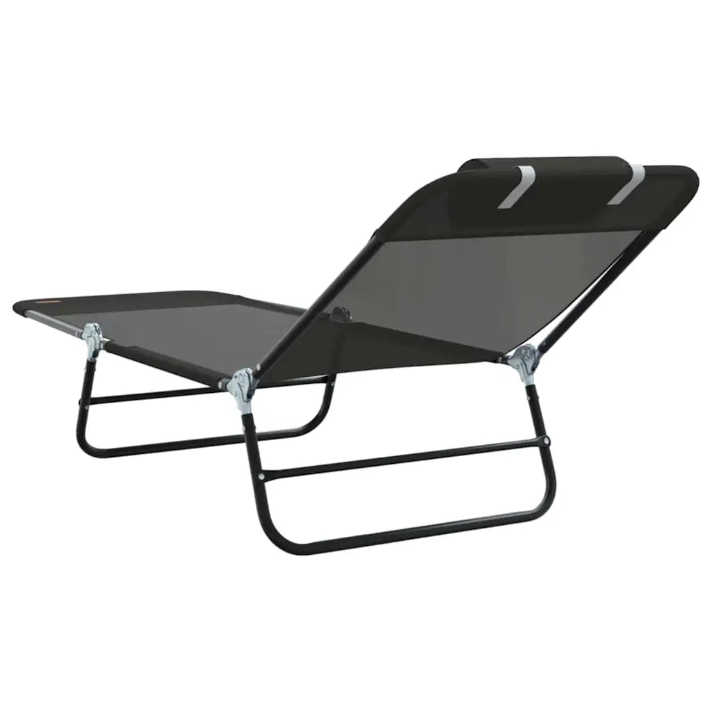 Lettino prendisole pieghevole 2 pcs Nero 182 x 55 x 85,5 cm 42003158